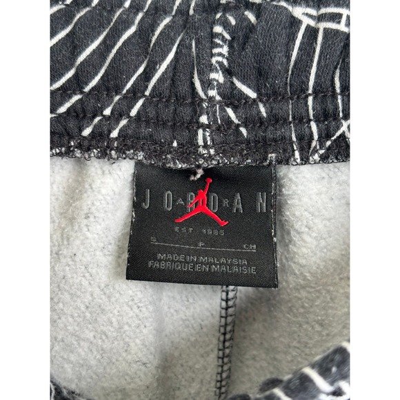 Jordan Flight Womens Black White All Over Print Fleece Jogger Sweatpants Small - Picture 4 of 7